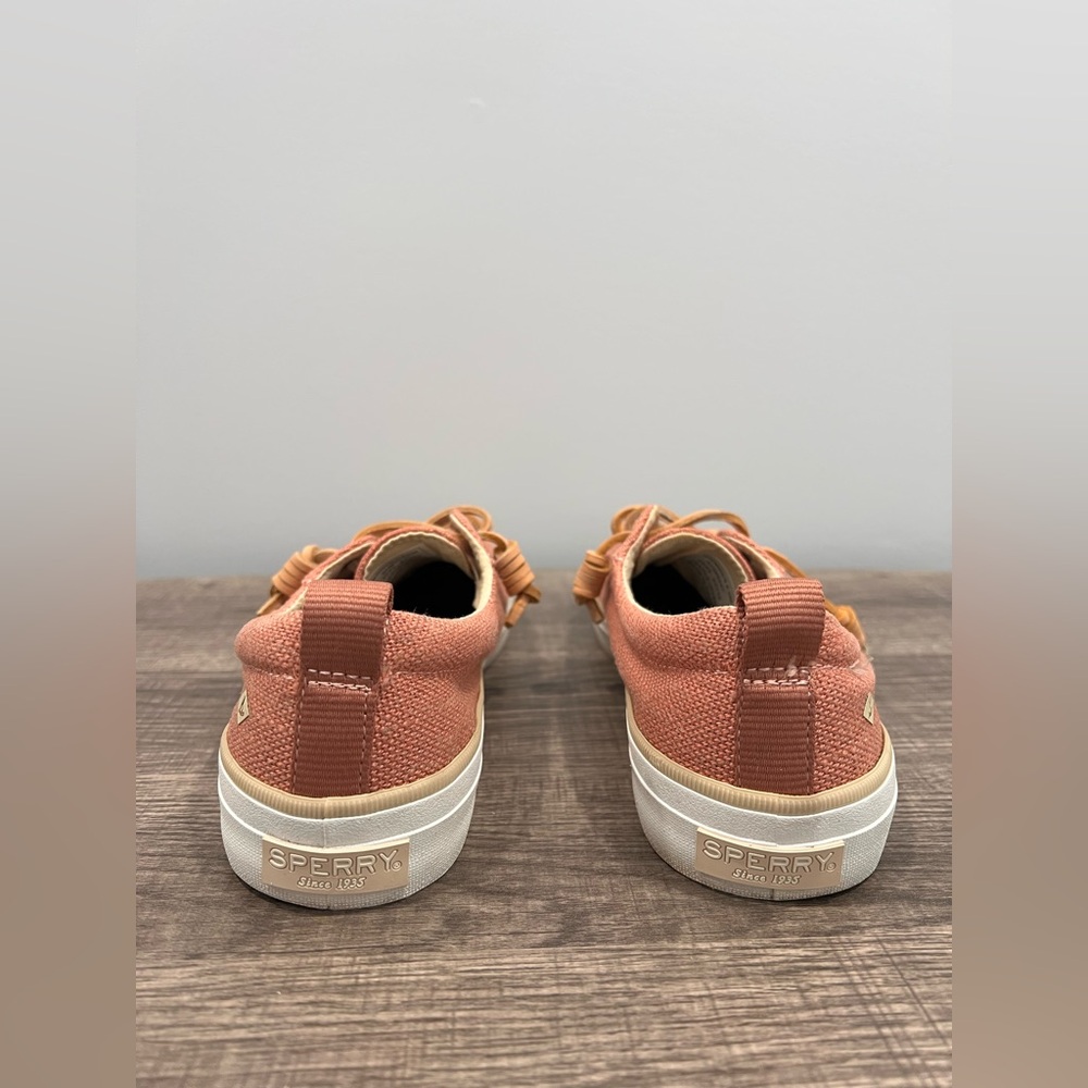 Sperry Coral Canvas Boat Shoes with Tan Laces - Picture 4 of 8